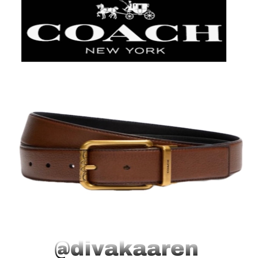 COACH Square Roller Buckle Cut To Size Reversible Belt, 38 Mm